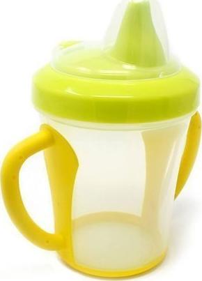 Poupy Kubek niekapek z uchwytami Zielony 270 ml 4m+ POUPY