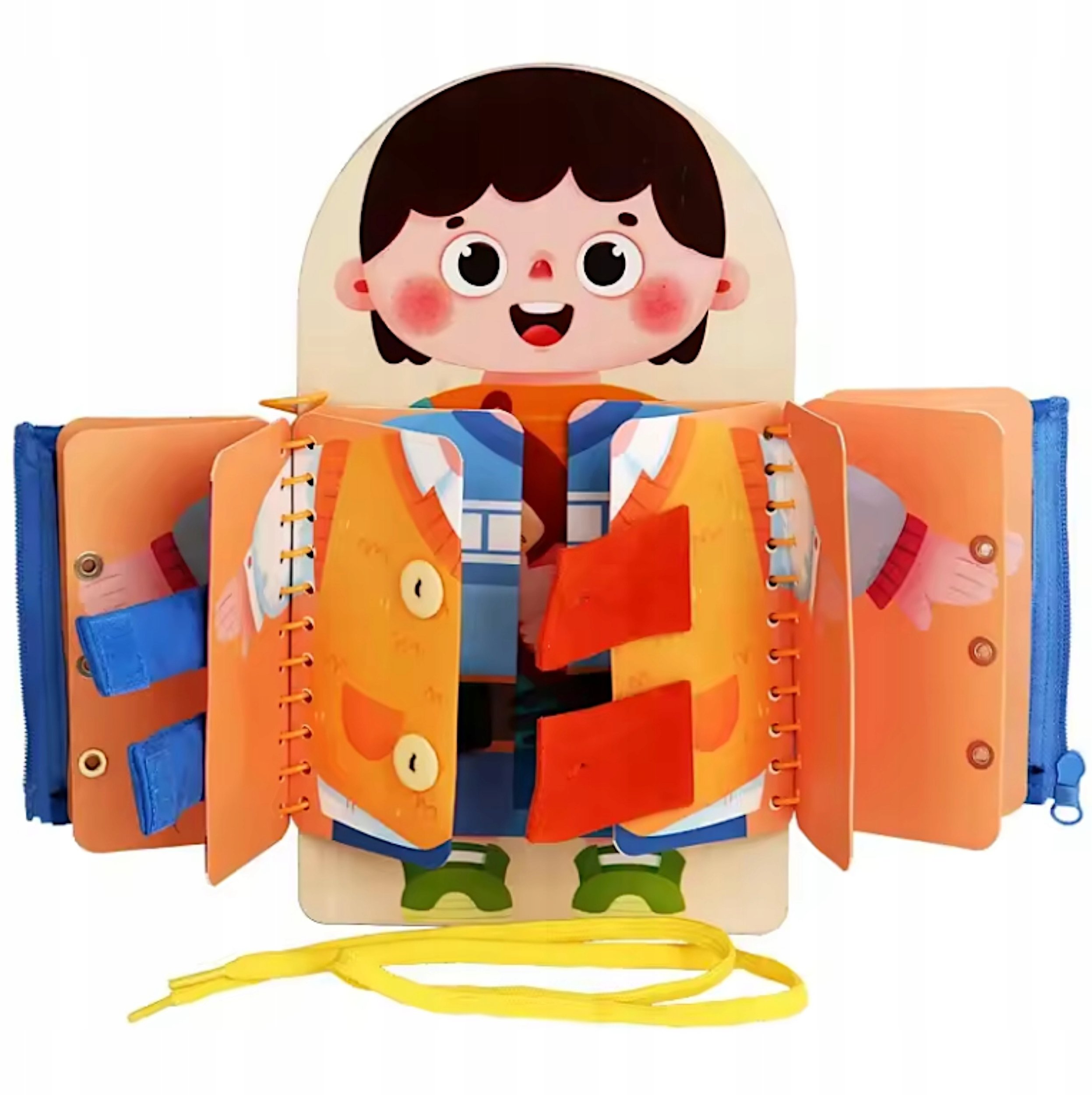 Edukacyjna tablica Montessori guziki suwaki rzepy naukaUbierania dla dzieci