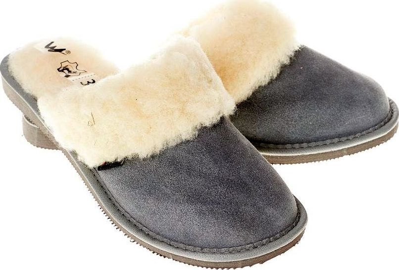 Wójciak Podhalańskie pantofle skórzane, kapcie na zimę z wełną owczą pw198 37