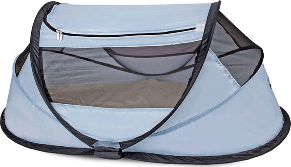 DERYAN Łóżeczko turystyczne BabyBox z moskitierą, kolor błękitny