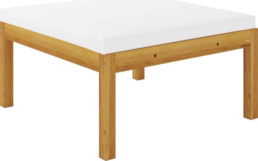 vidaXL Podnóżek ogrodowy z poduszką, lite drewno akacjowe