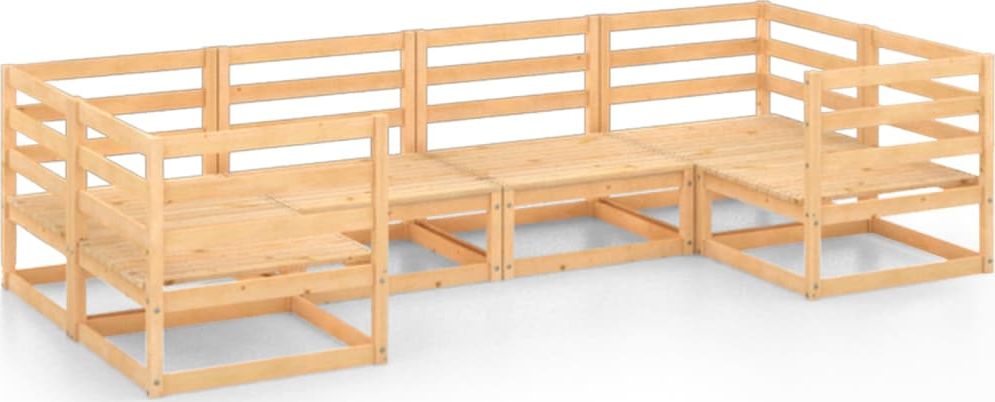 vidaXL 6-cz. zestaw mebli wypoczynkowych do ogrodu, drewno sosnowe