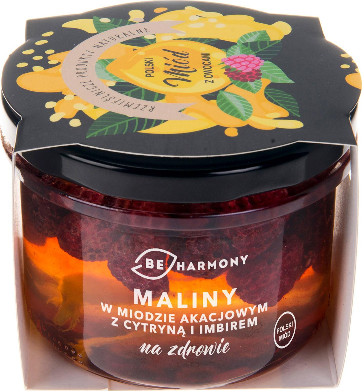 BeHarmony NA ZDROWIE - maliny w miodzie akacjowym z cytryną i imbirem