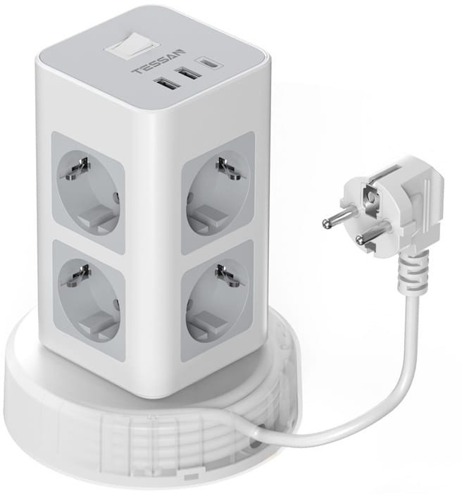 Listwa zasilająca Tessan TPS03RX-DE-C (biała)