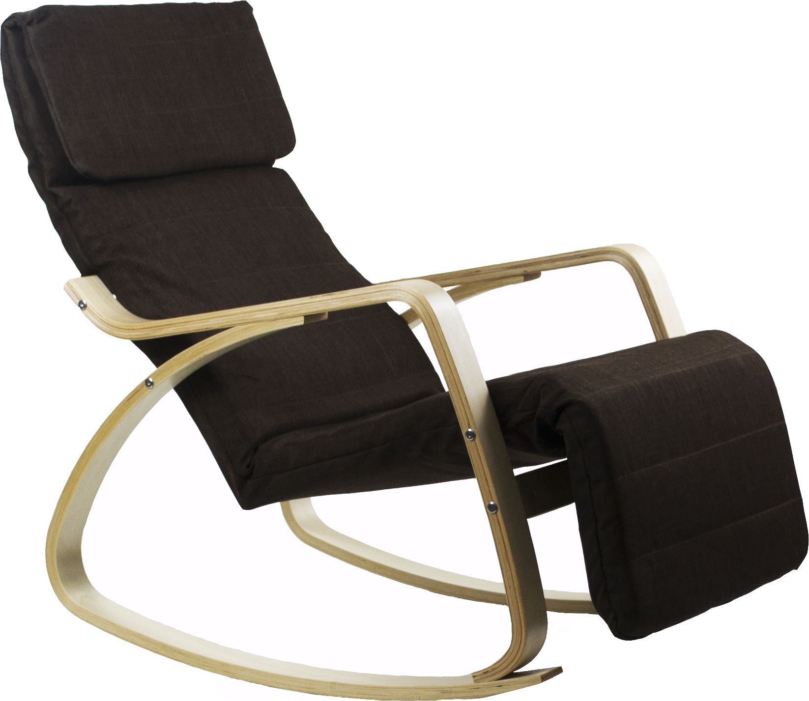 Chiccot FOTEL BUJANY NA BIEGUNACH STYLOWY WYGODNY DO 120KG BRĄZ + DREWNIANE PŁOZY