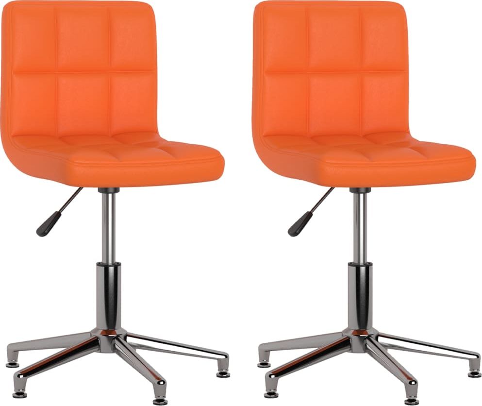 vidaXL Obrotowe krzesła stołowe, 2 szt., pomarańczowe, sztuczna skóra
