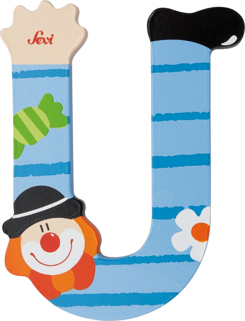 Sevi Drewniana literka U, Klaun (81757)