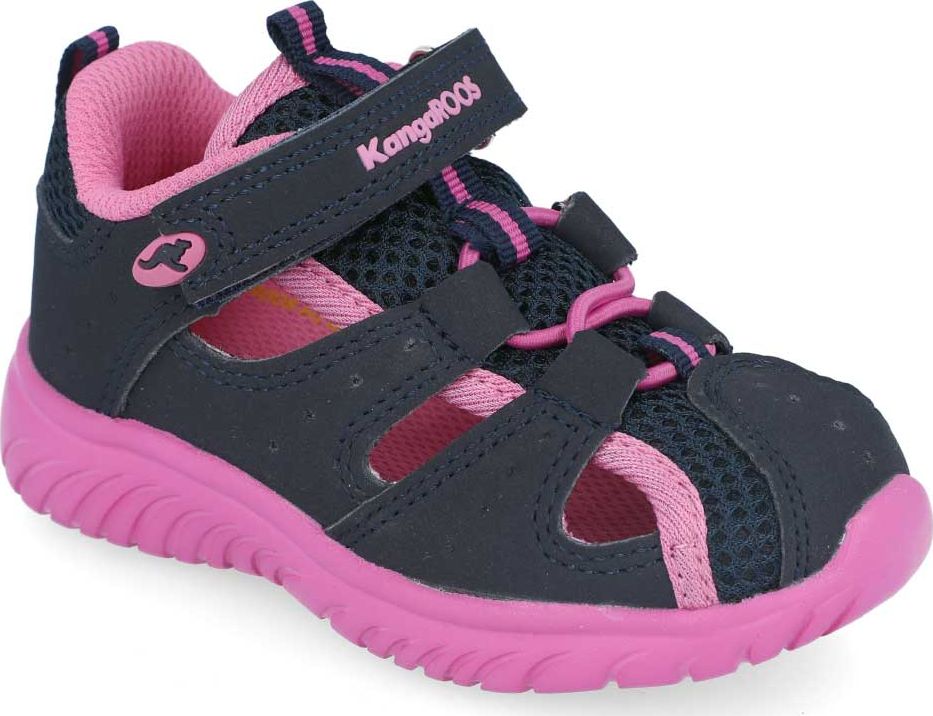 Kangaroos Sandałki dziewczęce KangaROOS 02058 granatowy z różowym 22