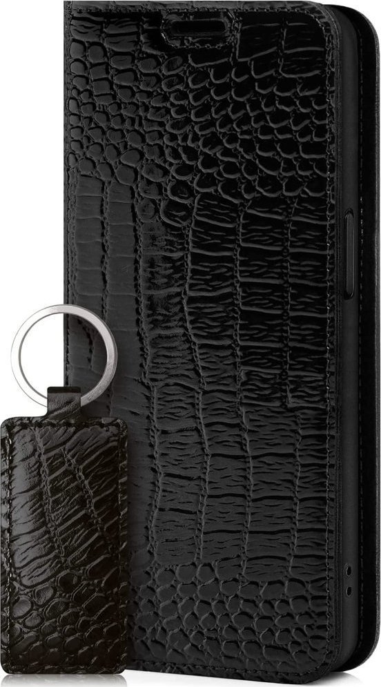 Surazo Etui na telefon skóra naturalna Smart magnet RFID - Cayme Czarny Samsung Galaxy A32 4G