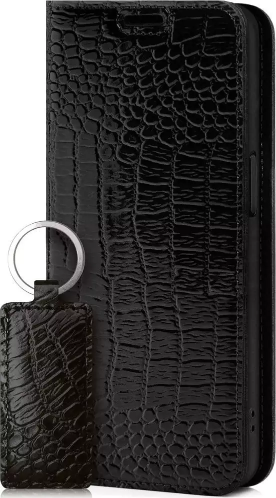 Surazo Etui na telefon skóra naturalna Smart magnet RFID - Cayme Czarny Samsung Galaxy A32 4G