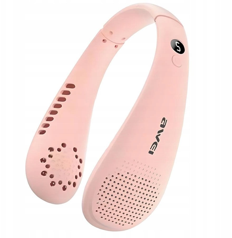 Przenośny wentylator na szyję AWEI F31 1200mAh różowy