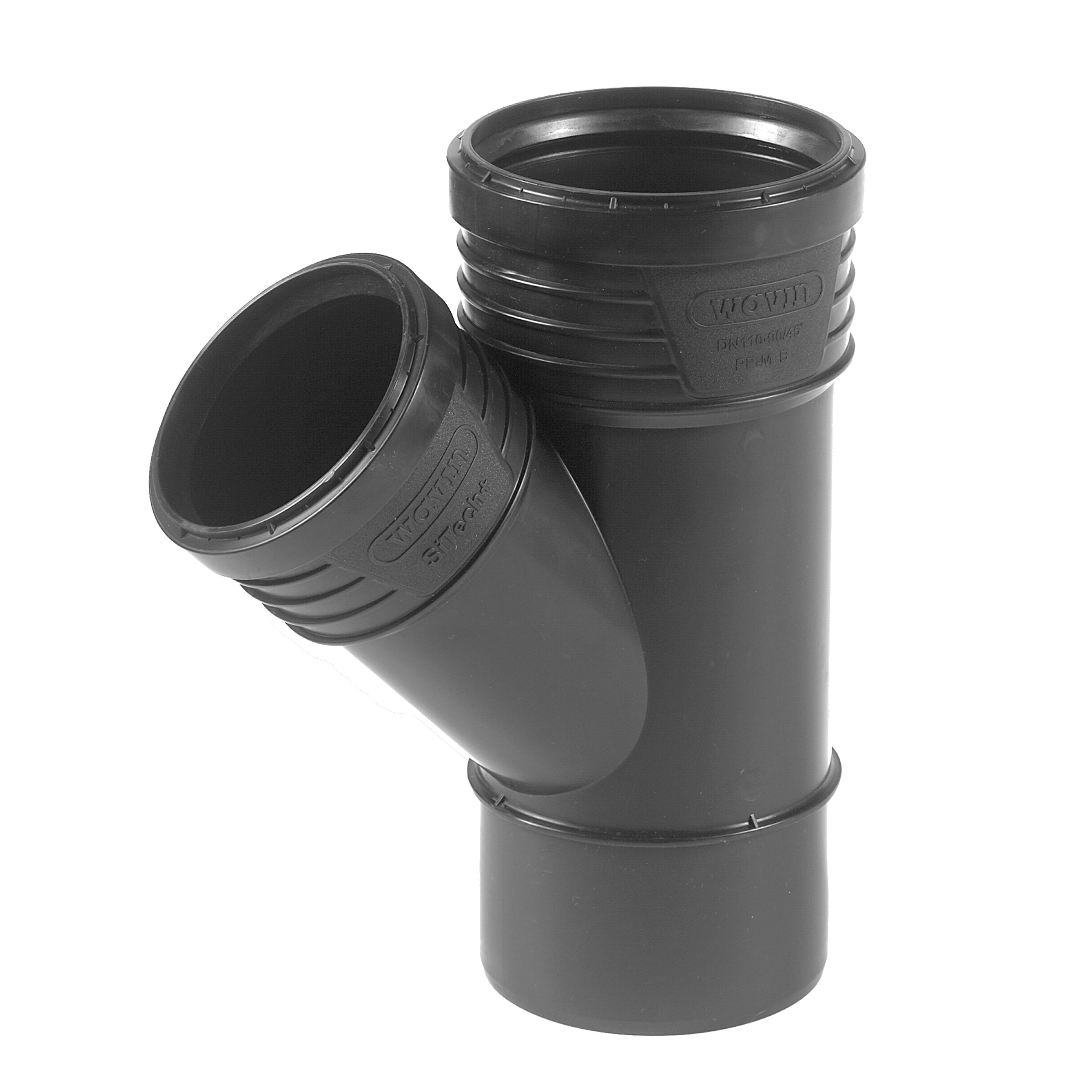 Wavin Trójnikredukcyjny 45° SiTech+ 75 x 50mm czarny (3067752)