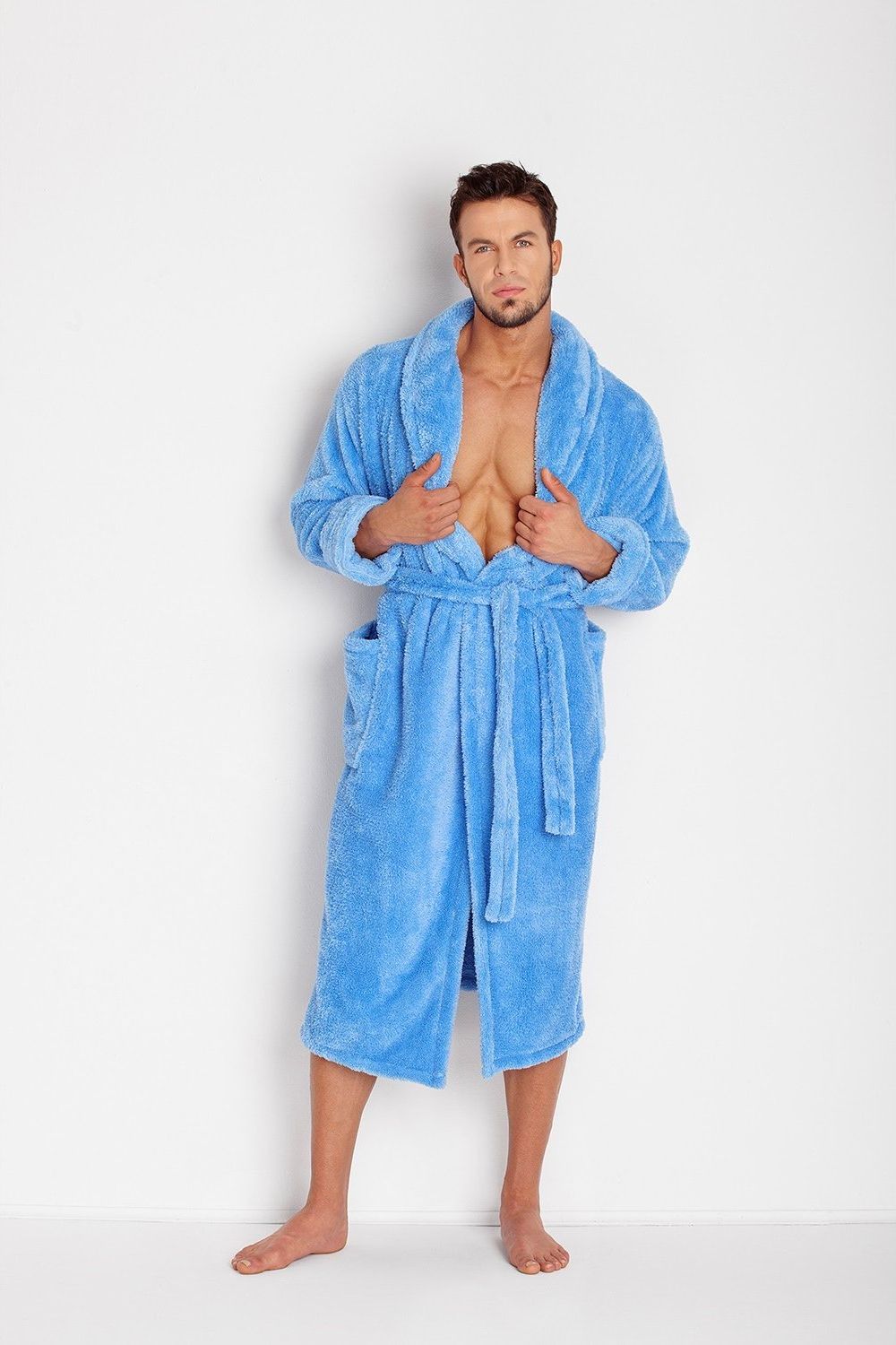 Dkaren Szlafrok David 130 Ciemnoniebieski - XXL