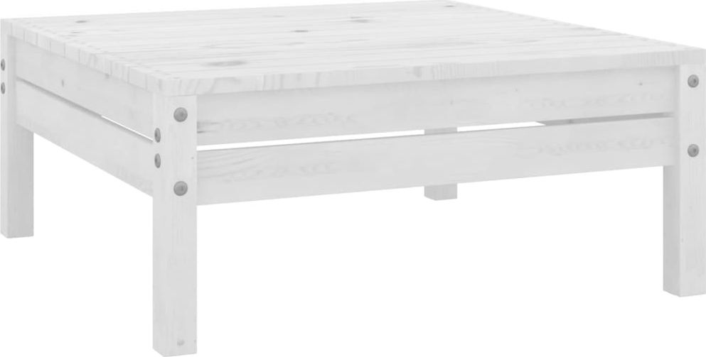 vidaXL Stołek ogrodowy, biały, lite drewno sosnowe