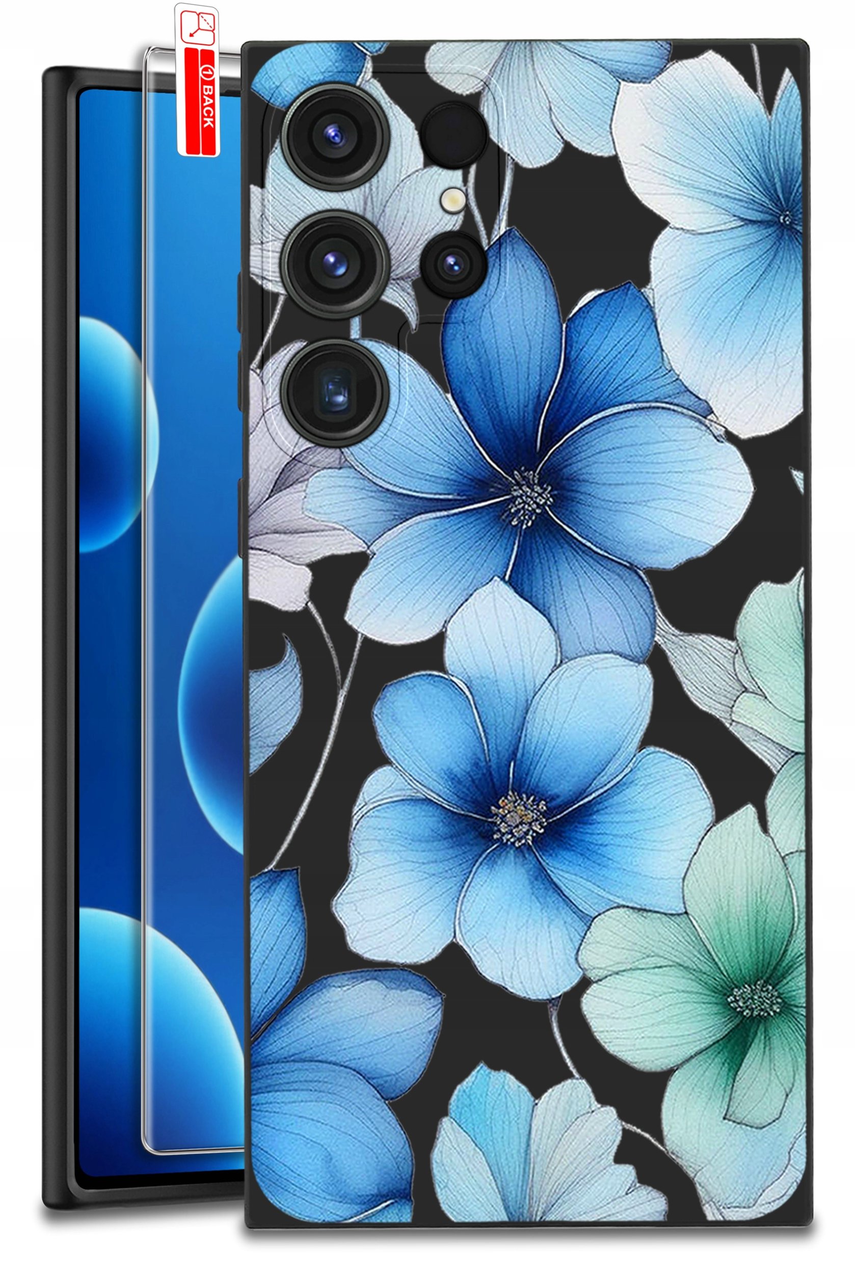 ETUI do Samsung Galaxy S25 Ultra WZORY | SILIKONOWE MATT CASE + SZKŁO 9H