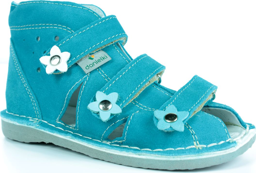 Danielki Obuwie dziewczęce Danielki S124 profilaktyczne turkus 25