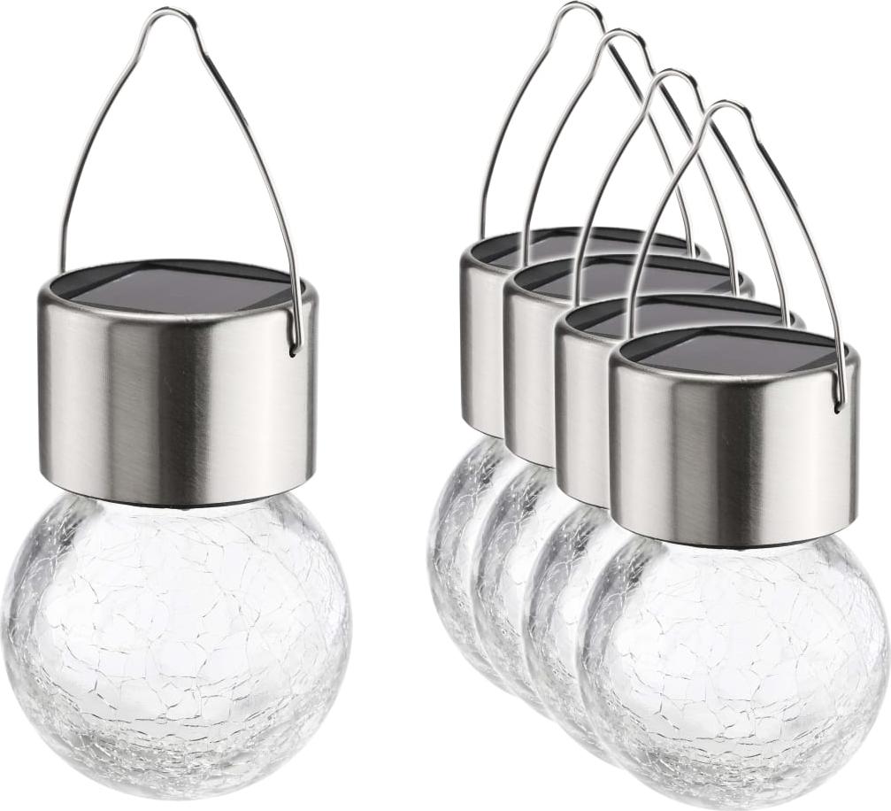 HI Hi Solarne, wiszące lampki LED, 5 szt., szkło crackle