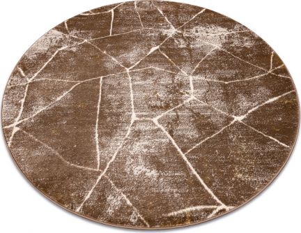 Dywany Łuszczów Dywan MEFE nowoczesny Koło 2783 Marmur - Strukturalny, dwa poziomy runa ciemny beż, koło 160 cm