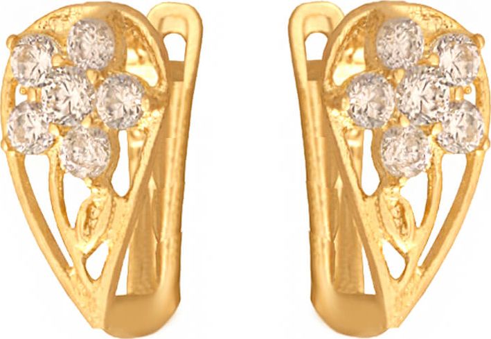 Lovrin Złote kolczyki 585 angielski kwiatuszek 1,25g