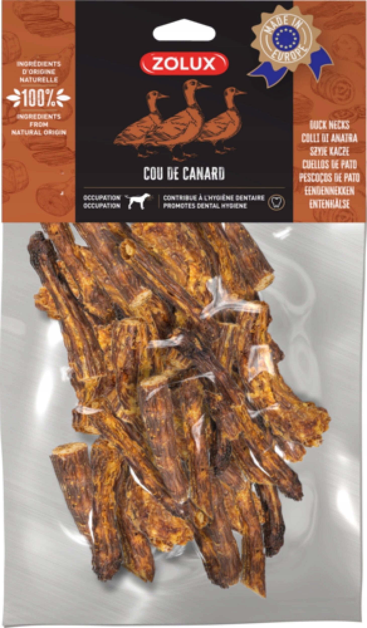 Zolux ZOLUX Przysmak naturalny dla psa Szyja kacza 500g