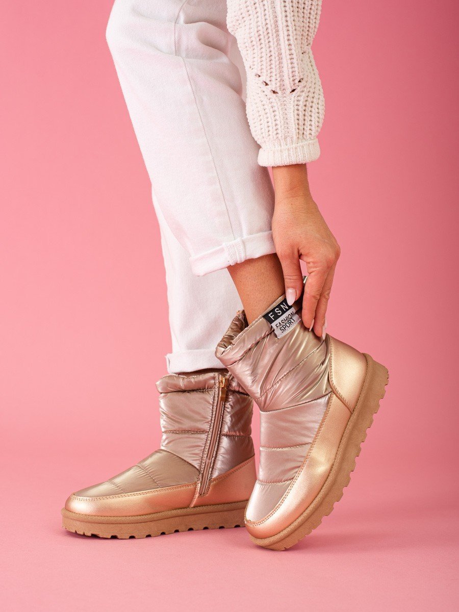 W. Potocki Śniegowce damskie Potocki z niską cholewką złote : Rozmiar - 40