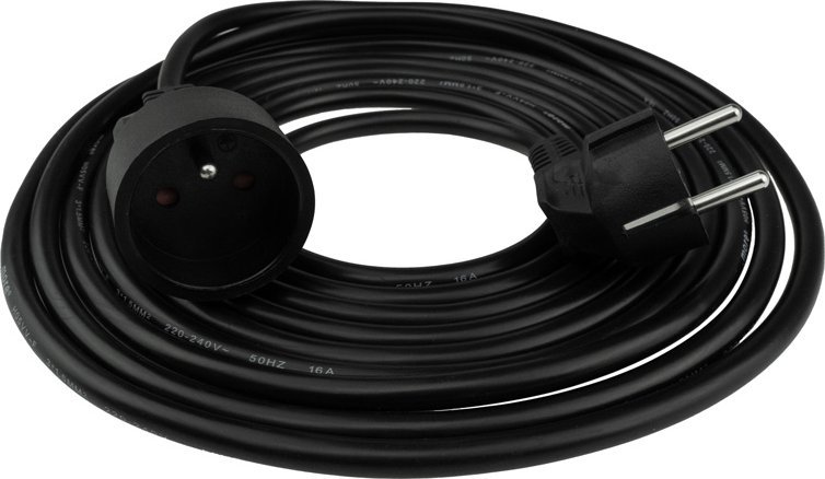 Ecolight Przedłużacz 1 gniazdo 5m z/u 3x1.5mm2 czarny