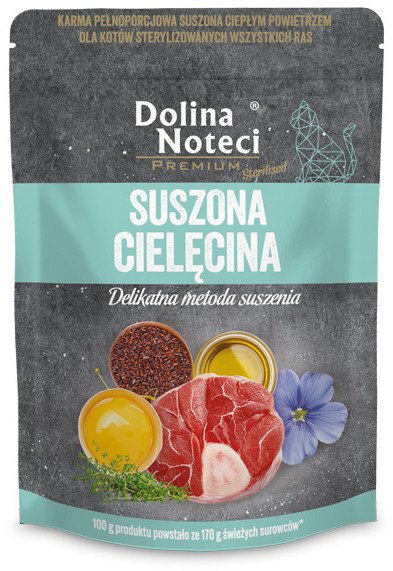 Dolina Noteci Premium Karma suszona dla sterylizowanych kotów wszystkich ras cielecina 150 g