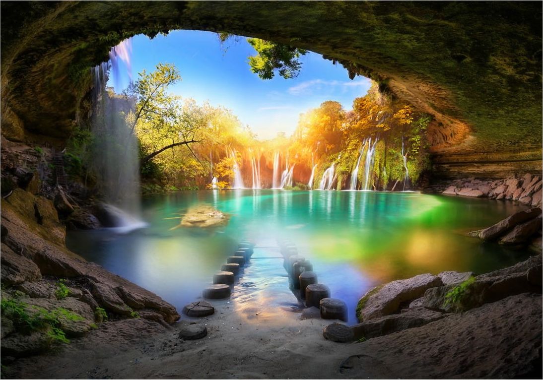 DecoNest Fototapeta - Turkusowe jeziorko - 400X280