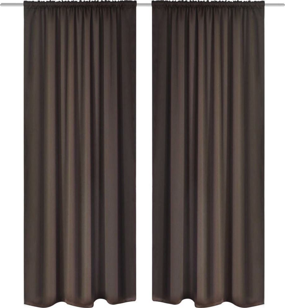 vidaXL Brązowe zasłony zaciemniające, 135 x 245 cm, 2 sztuki