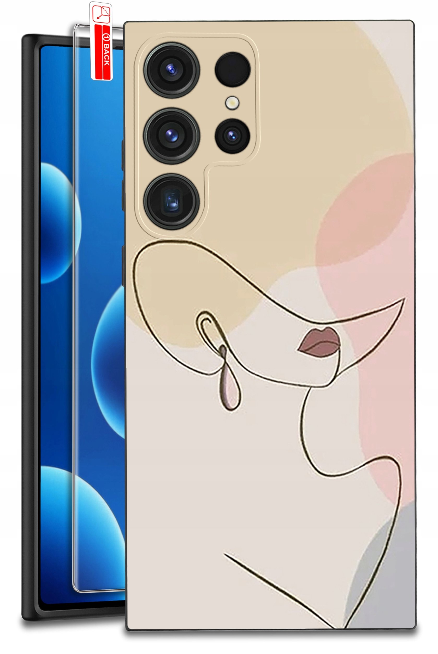 ETUI do Samsung Galaxy S25 Ultra WZORY | SILIKONOWE MATT CASE + SZKŁO 9H