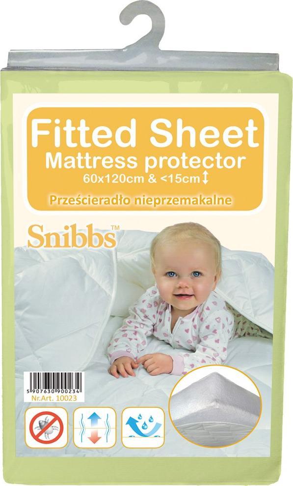 Snibbs SNI Nieprzemakalne prześcieradło 60x120 Zielone