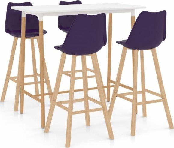 vidaXL 5-częściowy zestaw mebli barowych, fioletowy