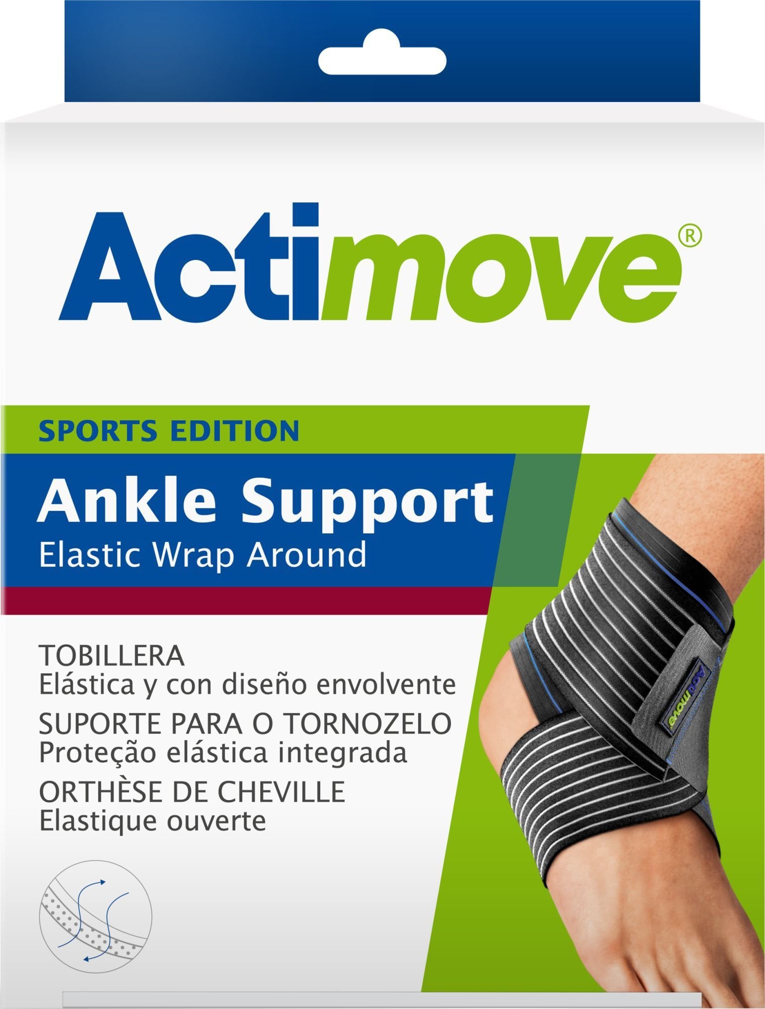 ACTIMOVE SE Stabilizator stawu skokowego z elastycznym pasem do owijania rozm. S czarny