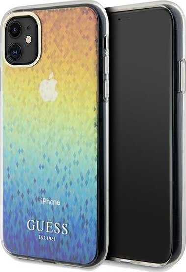 Guess GUHCN61HDECMI iPhone 11 / Xr 6.1" wielokolorowy hardcase IML Faceted Mirror Disco Iridescent