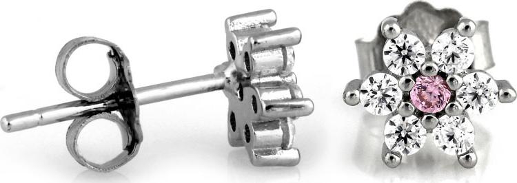 Lovrin Srebrne kolczyki 925 kwiatuszki z cyrkoniami 1,00g