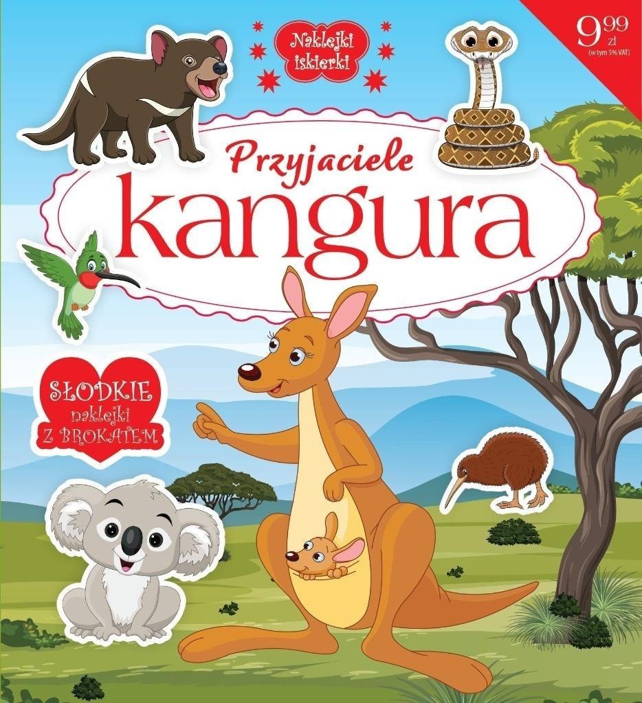 Naklejki iskierki z brokatem. Przyjaciele Kangura