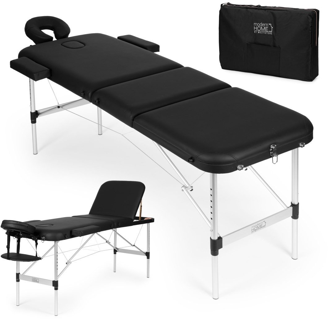 ModernHome Aluminiowy stół do masażu i rehabilitacji 3-segmentowy składany w walizkę + torba ModernHome