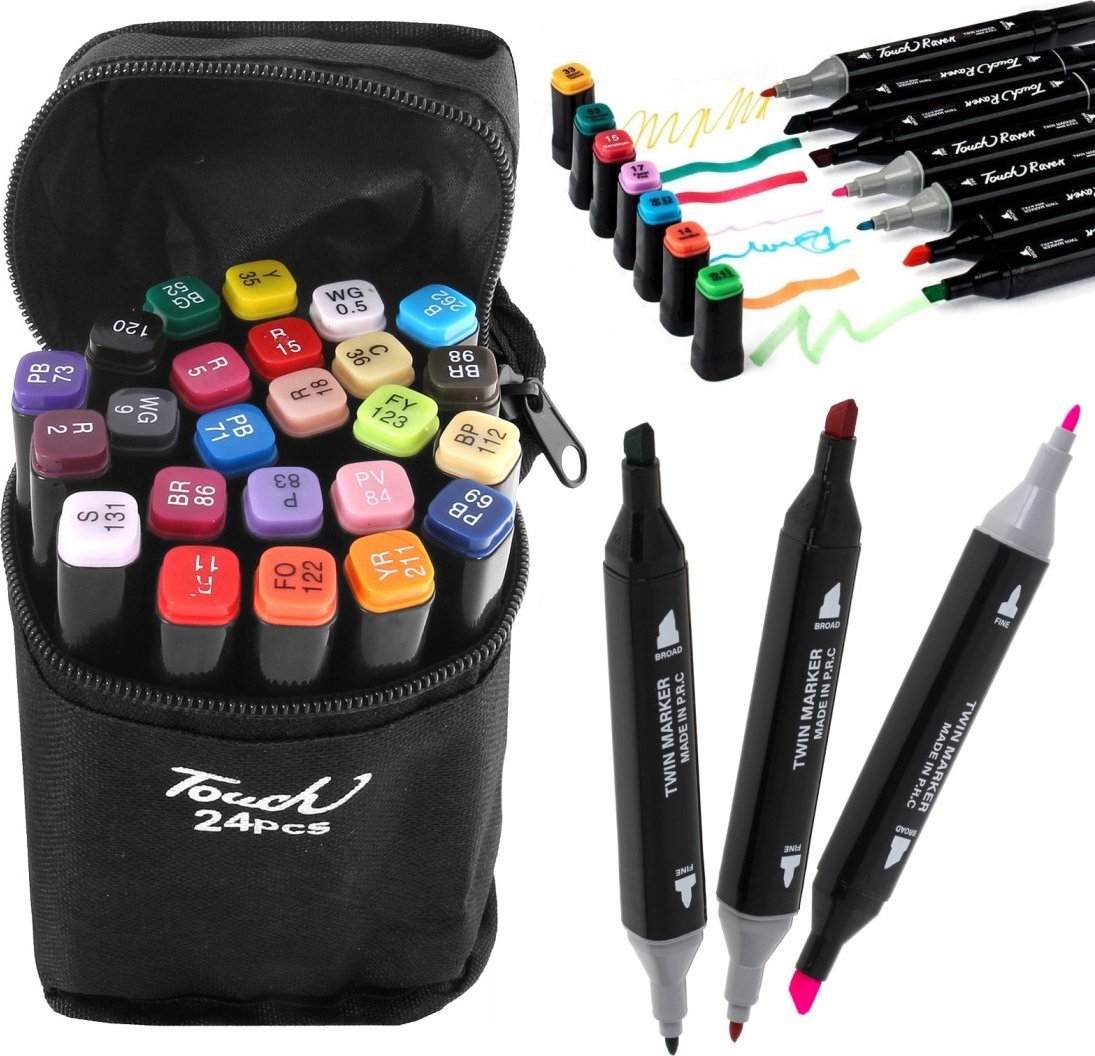 MARKERY DWUSTRONNE W TORBIE 24 SZTUKI