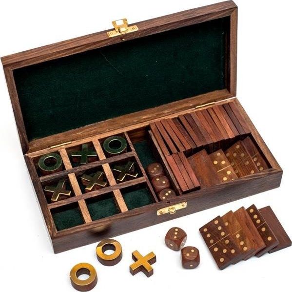 Upominkarnia Zestaw gier - Kółko i krzyżyk, kości, domino GMS-0141