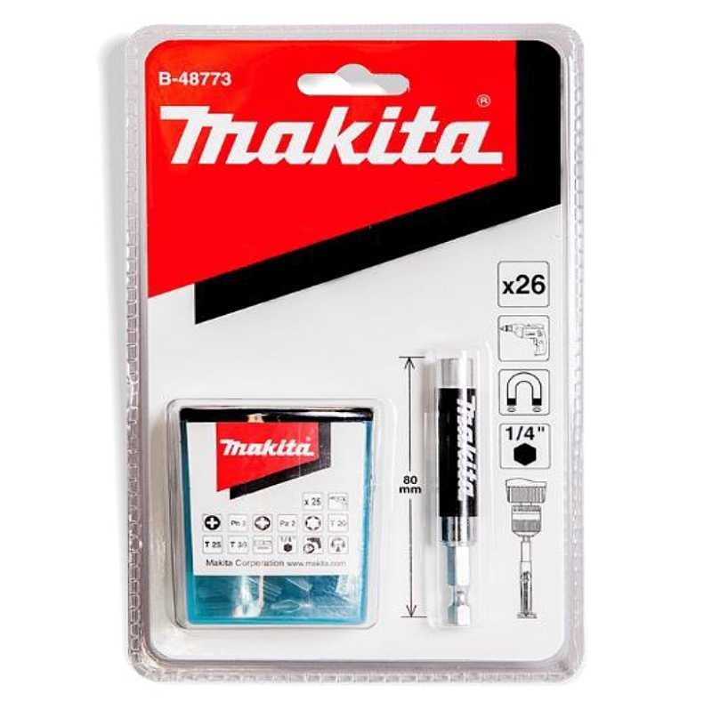 Makita Zestaw końcówek wkrętakowych 25szt. + uchwyt do szybkiej wymiany 80mm - B-48773