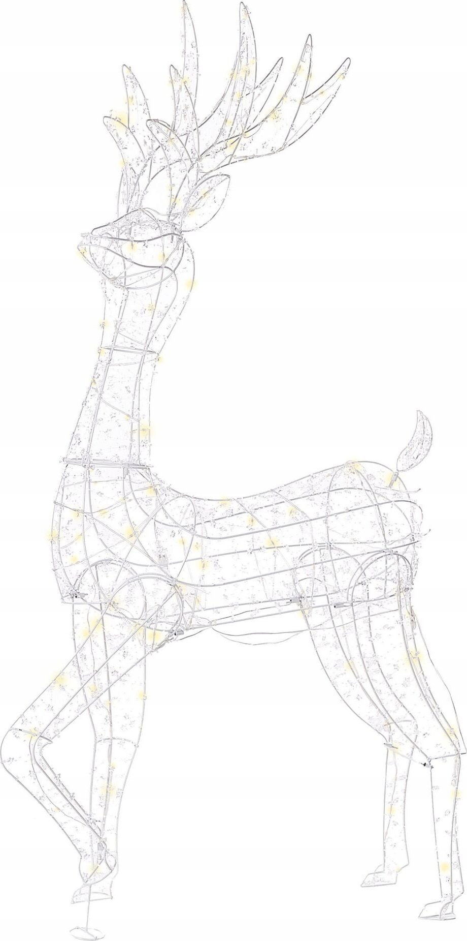 Beliani Dekoracja ogrodowa LED renifer 150 cm srebrna HELLA