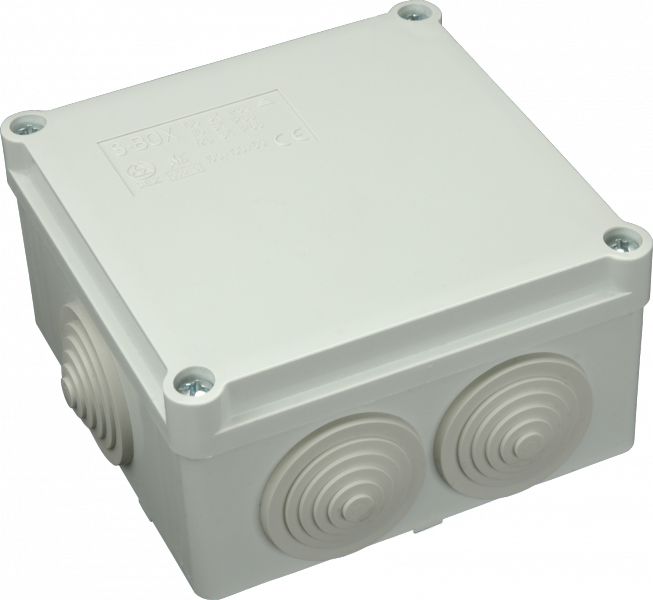 Pawbol Puszka natynkowa hermetyczna 6 dławików IP56 szara 100 x 100 x 50mm (S-BOX 106)