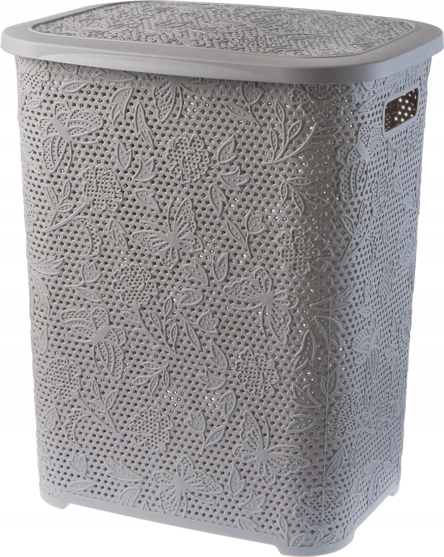 Kosz na pranie Kadax Kosz Na Pranie Z Pokrywą Do Łazienki 55L Szary