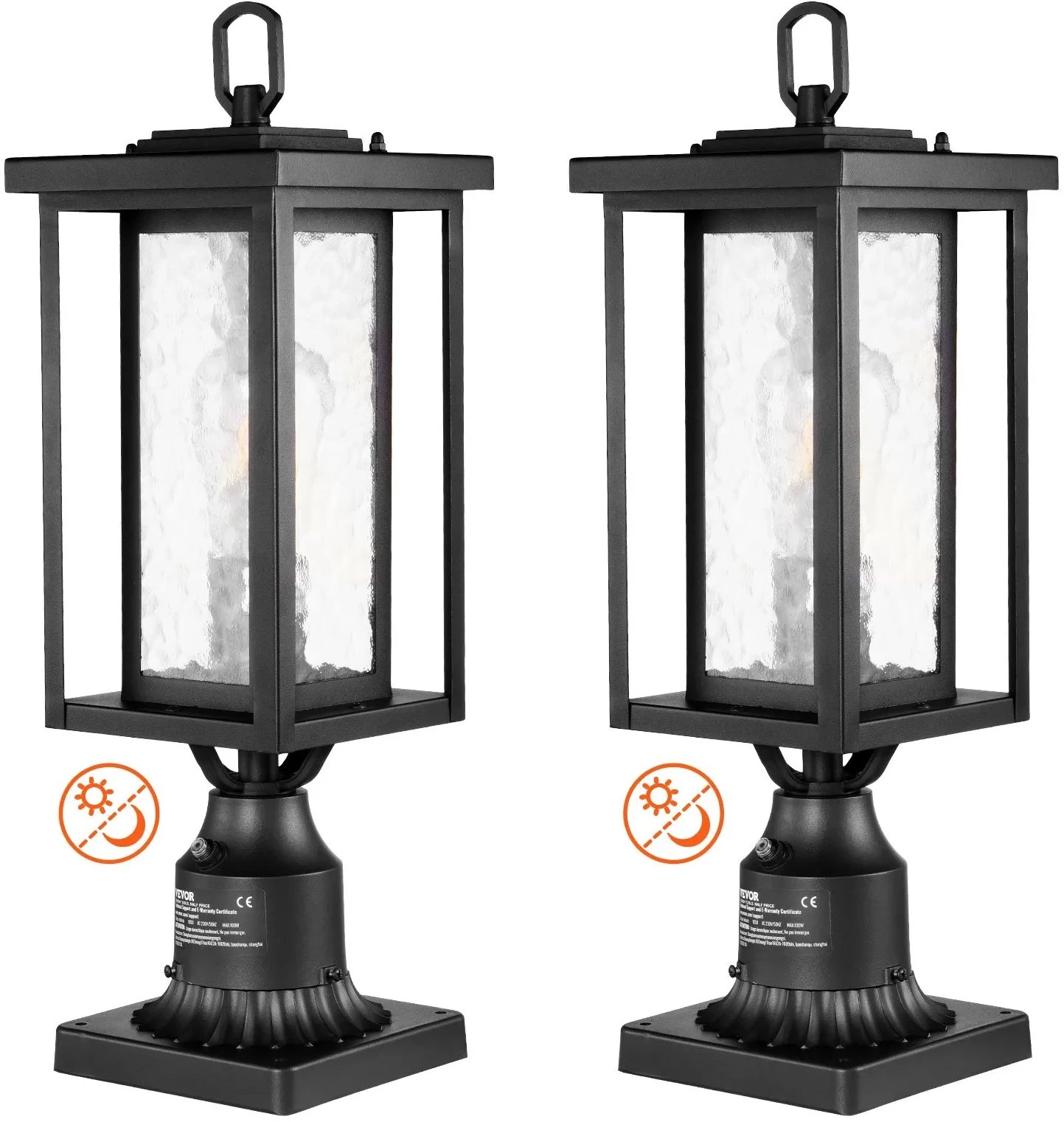 Lampa Ogrodowa 450 mm Stojąca Czujnik Światła 2 szt.