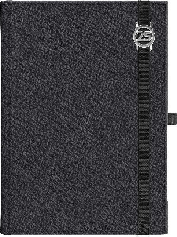 Kalendarz 2025 A5 dzienny Cross gumka czarny