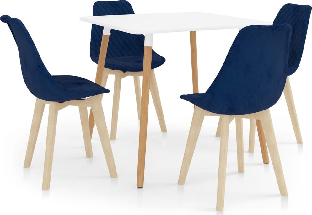 vidaXL 5-częściowy zestaw mebli jadalnianych, niebieski