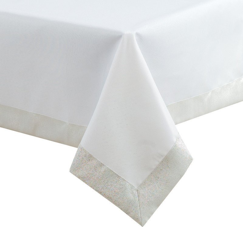 Mesa Witold Dynowiec Obrus 120 x 120 Dekoracyjny Silver wz. 041 Biały