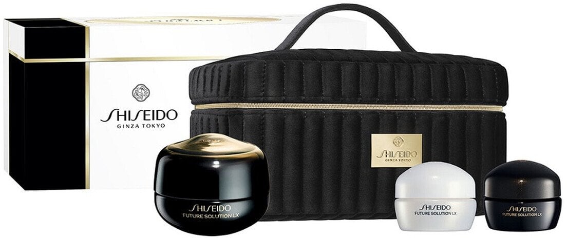 SHISEIDO_SET Longevity Ritual For Eyes Future Solution krem pod oczy i ust 17ml + krem do twarzy SPF30 15ml + krem do twarzy 15ml + kosmetyczka