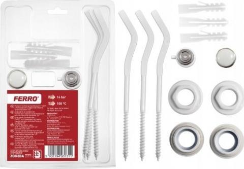 Ferro Komplet korków grzejnikowych z 3 hakami i odpowietrznikami