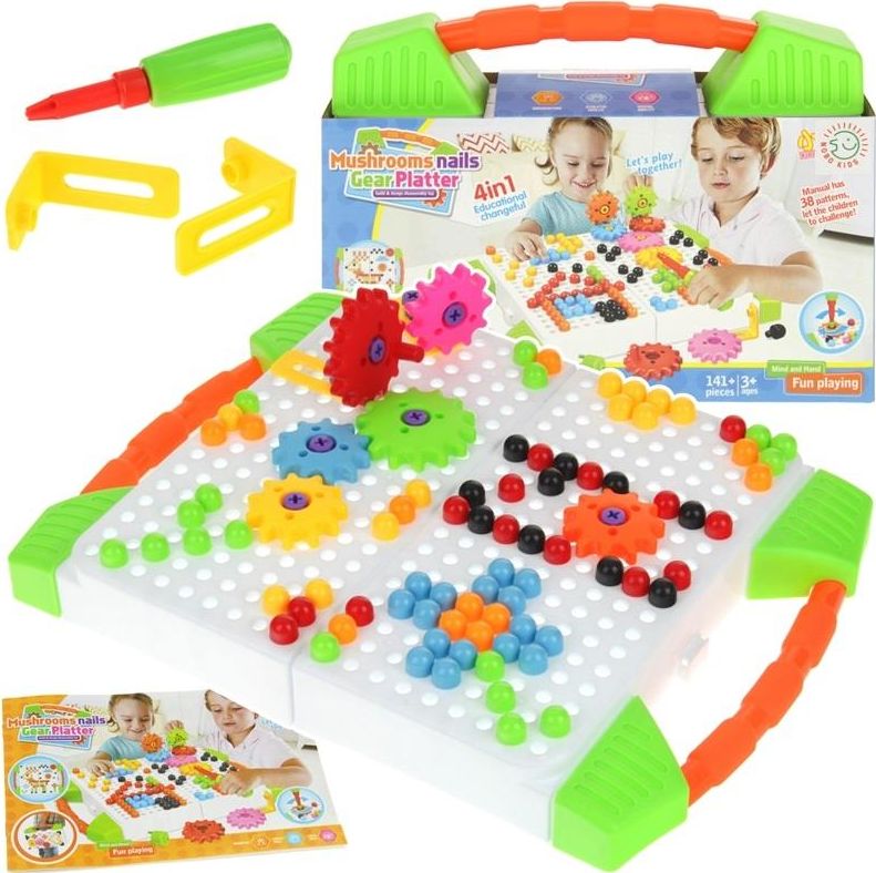 NoboKids Zestaw Kreatywny z Wkrętakiem Śrubki Klocki 141 el